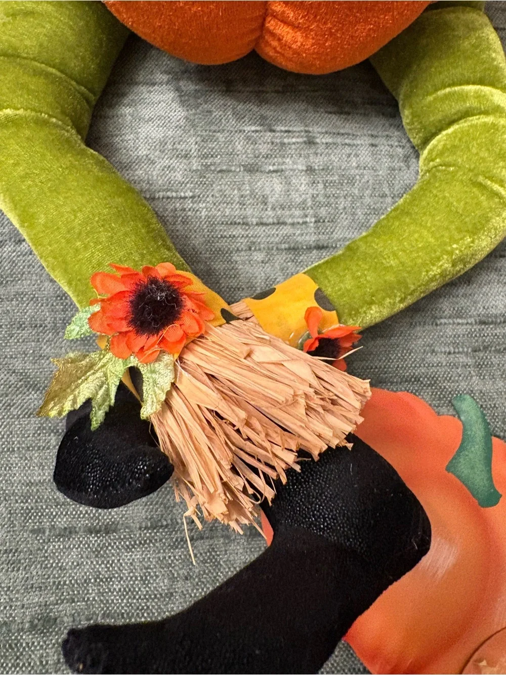 Vintage Halloween Pumpkin Witch Decoration